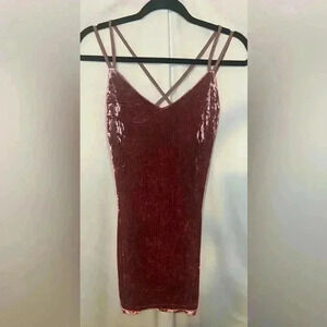Women’s Velvet Dress Y2K Size Small Pink